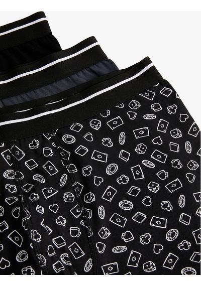 Koton 3'lü Boxer Seti Oyun Baskılı Çok Renkli Mavi 4slm90045mk