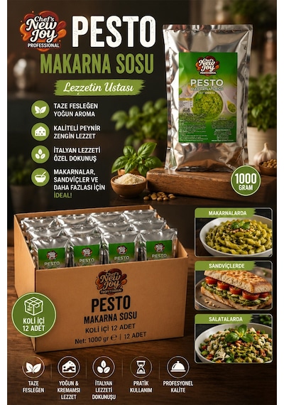 Chefs New Joy Pesto Sos 12 x 1 KG 1 Koli Koli Bazlı Avantaj Seti