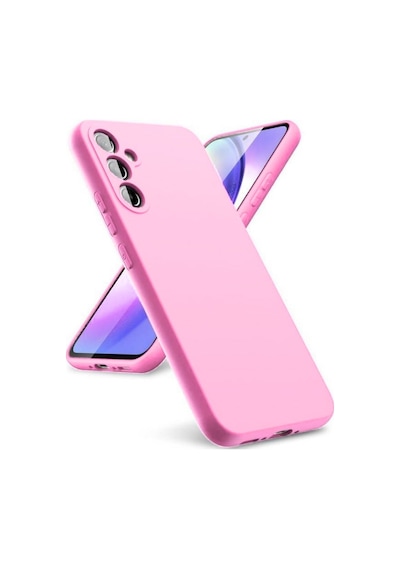 Samsung Galaxy A37 Uyumlu Silikon Kılıf - Pastel Renk Tonu Kamera Korumalı Esnek Kapak - Pembe