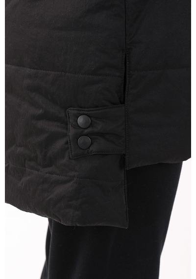 Maraton Sportswear Comfort Kadın Kapşonlu Kolsuz Basic Siyah-siyah Yelek 21402-siyah-siyah Siyah - Siyah