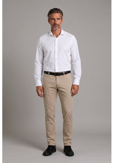 Bisse Beyaz Regular Fit Cepsiz Klasik Uzun Yaka Gömlek Gmkls252180 D01