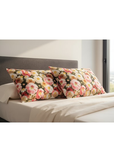 Artunhome Poplin Dijital Baskılı Yastık Kılıfı Seti 2 Adet 50x70 Cm %100 Pamuk Art20120039 Çok Renkli