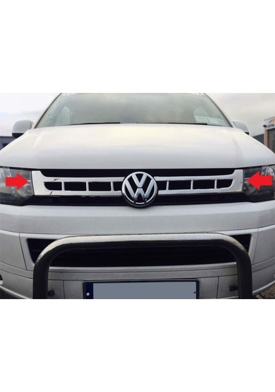 Vw Transporter T-5 2010-2014 Model Arası Krom Ön Panjur 2 Parça Paslanmaz Çelik