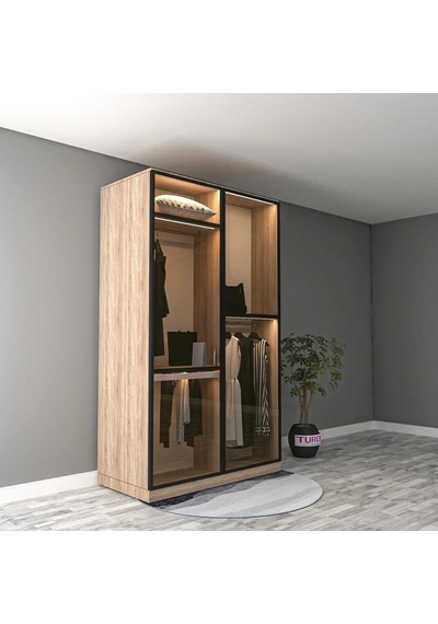 Santiago Reflekte Camlı Gardrop Mdf Siyah Santiago Reflekte Camlı Gardrop Mdf Siyah
