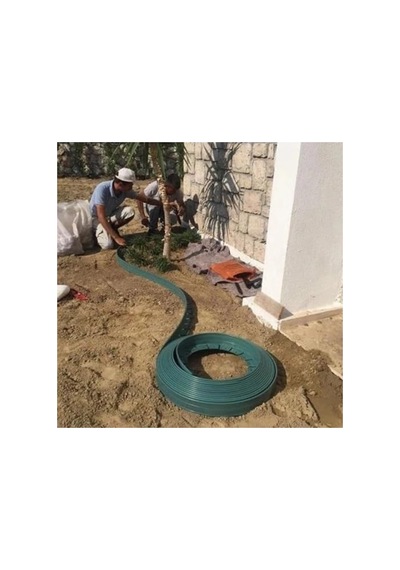 Çim Ayırıcı Esnek Plastik Çim Sınırlayıcı Bordür Taş Toprak Ayıracı 25 Metre Yeşil
