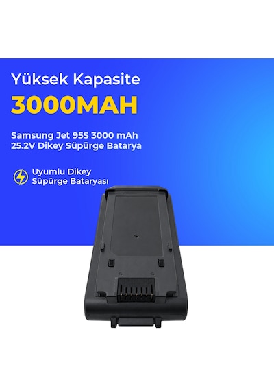 Samsung Uyumlu Jet 95s 3000 Mah 25.2v Dikey Süpürge Batarya