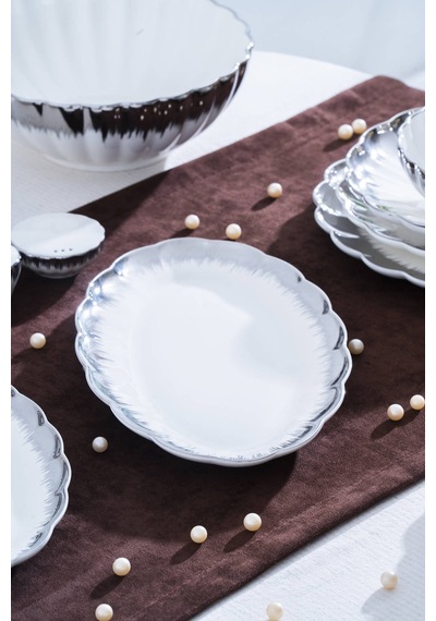 Acar Marlene 6 Kişilik 29 Parça Silver Yemek Takımı Beyaz/silver