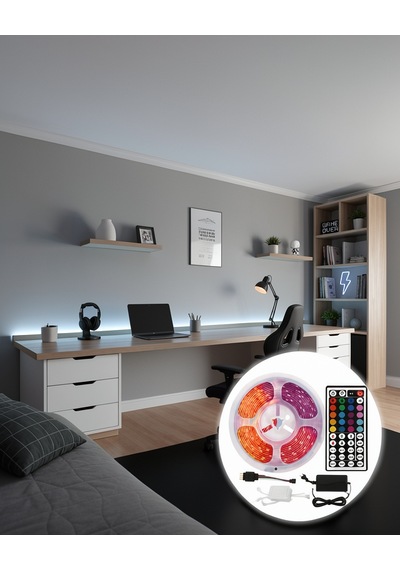 Rgb Şerit Led 5 Metre 5050 Smd Kumandalı Uczz5mtvled-2 Çok Renkli