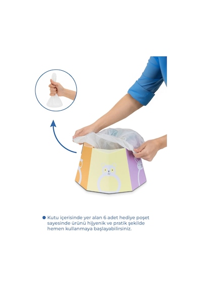 Babyjem Karton Seyahat Lazımlığı Desenli Beyaz