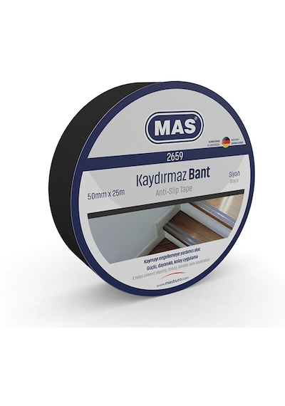 Mas Kaydırmaz Bant 50 Mm X 25 Metre Siyah Kaydırmaz Bant