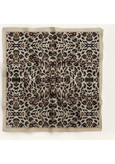 Leo Desen 90x90cm Organic Twill Eşarp/fular Bej
