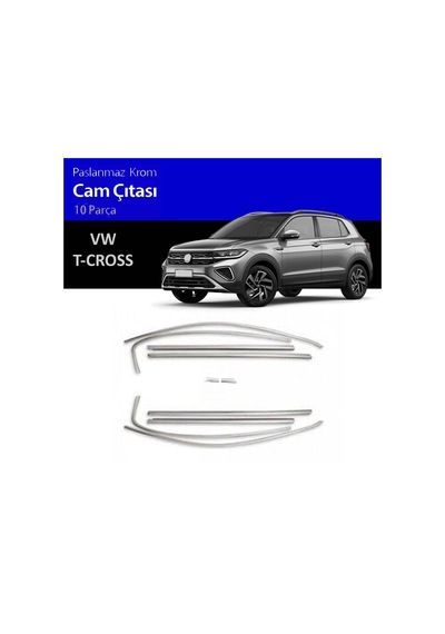 Volkswagen T-cross 10 Parça Tamtur Krom Cam Çıtası