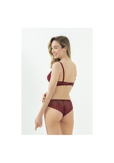 Magic Form Dantelli Pencereli Push Up Destekli Sütyen - 2589 Bordo - 512786338 Bordo