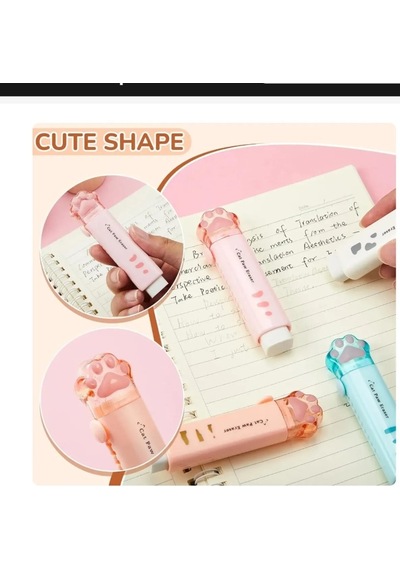 Pati Silgi Pvc Kırtasiye Hediyelik Gift Kedi Pençe Beyaz Kurşun