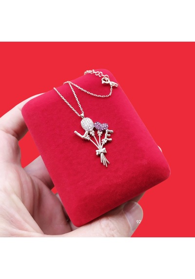 Modahilye 925 Ayar Gümüş Love Tasarım Rose Gold Renk Kolye Rose Gold