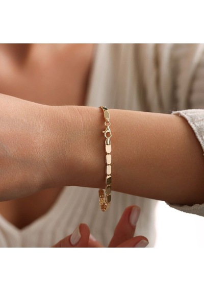 Sembol Gold İtaly Altın Bileklik Rectangle Renkli Çok Renkli