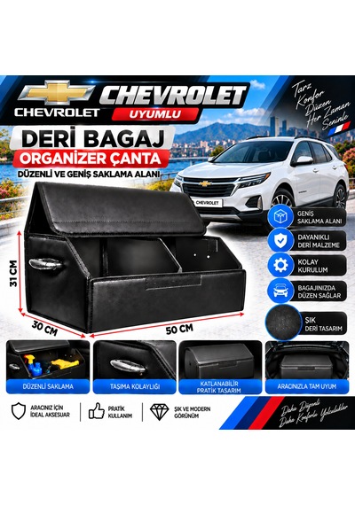 Chevrolet Cruze Uyumlu Oto Bagaj Organizeri Deri Bagaj Kutu Çanta 1