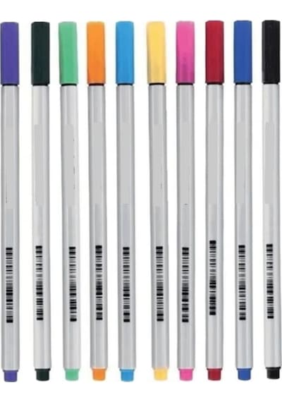 10 Renk Fineliner Kalem 0.4mm İnce Keçe Uçlu Kalem 1 Paket Smart Kids Fineliner Keçe Uçlu Kalem Seti