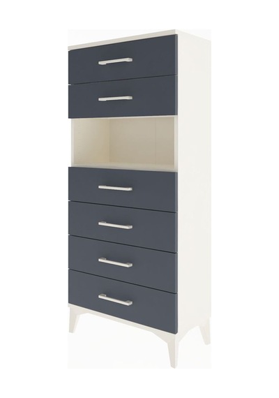 Arges Dolap Tek Raflı 6 Çekmeceli 60x30x134 Aytaşı-antrasit Aytaşı