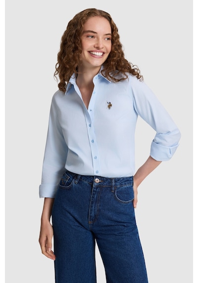 U.S. Polo Assn. Kadın Açık Mavi Uzun Kollu Basic Gömlek 50320186 Vr003 Acık Mavı