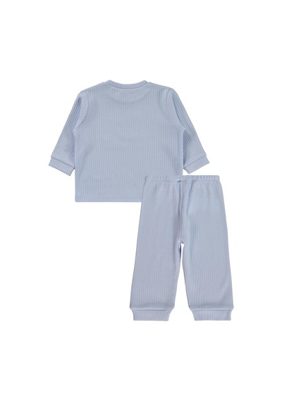 Civil Baby Gülen Yüz Baskılı 6-18 Ay Pijama Takımı - Mavi