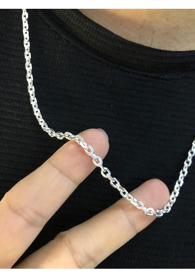 3mm Forse Model 925 Gümüş Kolye Işıklı Kutuda Sevgiliye Eşe Babaya Kolye Gümüş