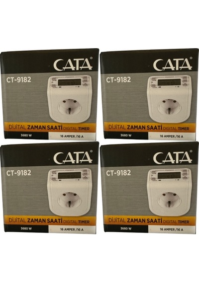 Cata Ct-9182 3680w 16 Amper Dijital Zaman Saati 4 Adet