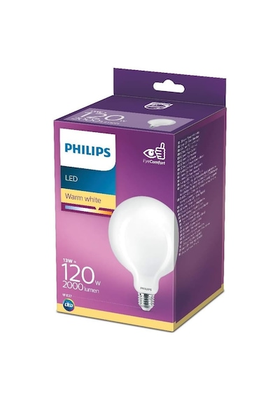 Philips Led Classic120w G120 E27 Sarı Işık Glob Ww Dim Edilmez Am Çok Renkli