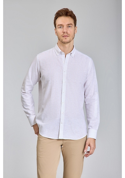 Bisse Paşa Yaka Regular Fit Uk Gömlek T Cep Bej Gmktn3ps224018 D07 Bej