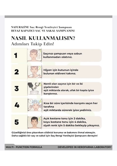 Naturaline Saç Siyahlaştırıcı Şampuan 200 ML + Saç Rengi Yenileyici Şampuan 200 ML