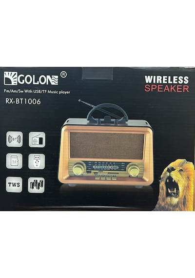 Golon Rx-bt1006 Bluetooth Usb Nostaljik Şarjlı Radyo