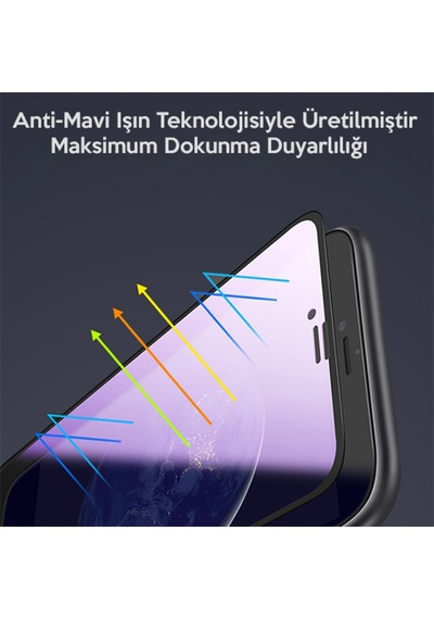 Apple Uyumlu   iPhone 11 Pro -5.8- Xs-X Anti Blue Light 3D Full Cam Ekran Koruy Siyah (394342503)