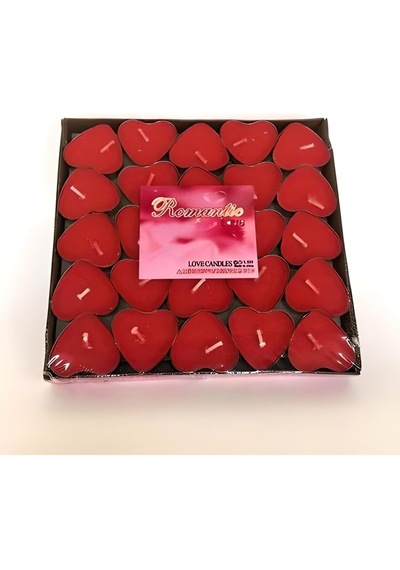 Tr 50'li Kalp Kırmızı Tealight Mum Diğer