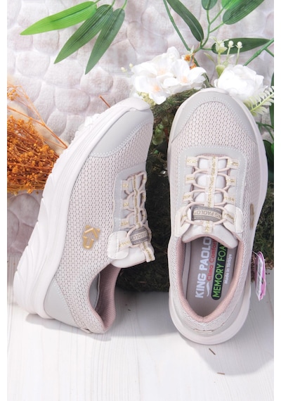 Fort King Luna Rahat Hafif Memory Foam Taban Sneaker Kadın Ayakkabı Bej