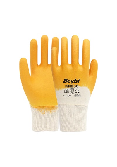 Beybi Kn250 Sarı Beyaz İşçi Eldiveni Sarı - Beyaz Standart Çok Renkli
