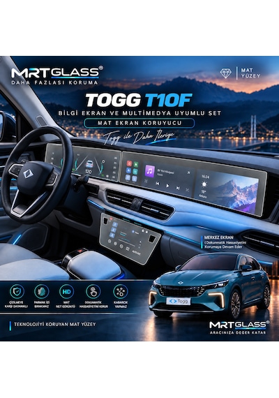 Togg T10f Uyumlu Mat Nano Ekran Koruyucu Seti - 9h Esnek Ekran Koruyucu