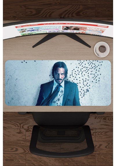 John Wick V4 70x30 Xl Gaming Kauçuk Kaymaz Taban Mouse Pad Fare Altlığı
