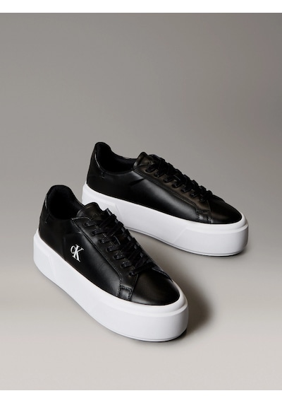 Calvin Klein Flatform Bağcıklı Deri Kadın Siyah Sneaker Yw0yw01928-beh Siyah