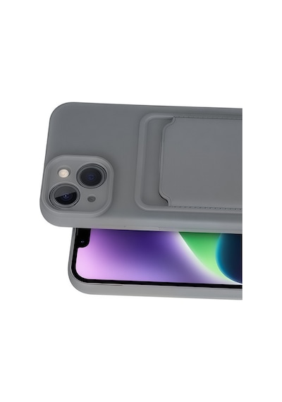 Apple iPhone Uyumlu 14 Kılıf Kelvin Kartvizitli Silikon - Gri Bzsxx00 1