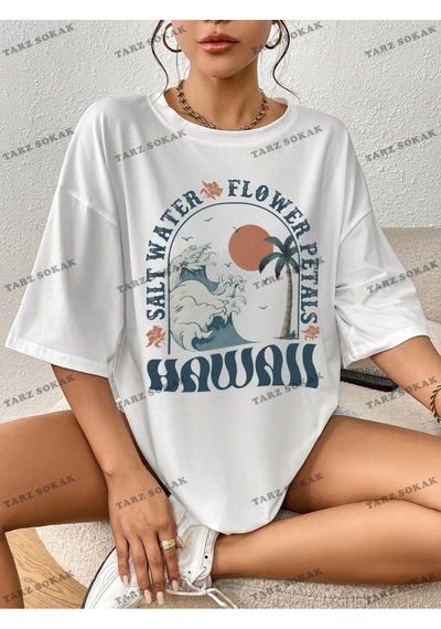 Flood Of Style Unisex Bay Tişört Kod-1409 Beyaz