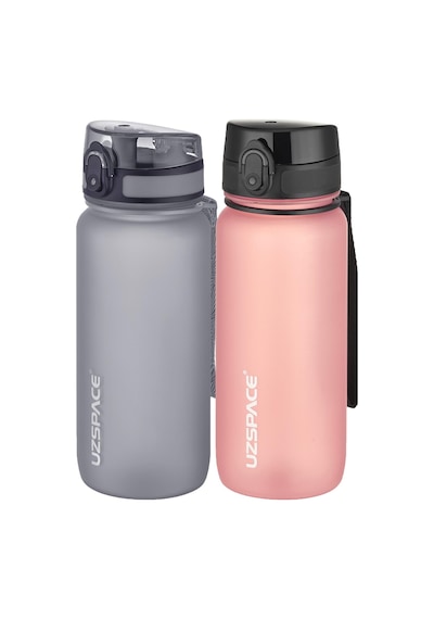 Uzspace 2'li Tritan Matara Seti 650 Ml 14 Farklı Renk Seçeneği Fiftyfifty -3037seta Gri - Pudra