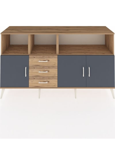 Hyperion Konsol 5 Raflı 3 Çekmeceli 3 Kapaklı 176x44x99 Çam-antra Çam-antrasit/çam Hyperion Konsol 5 Raflı 3 Çekmeceli 3 Kapaklı 176x44x99 Çam-antra Çam-antrasit/çam