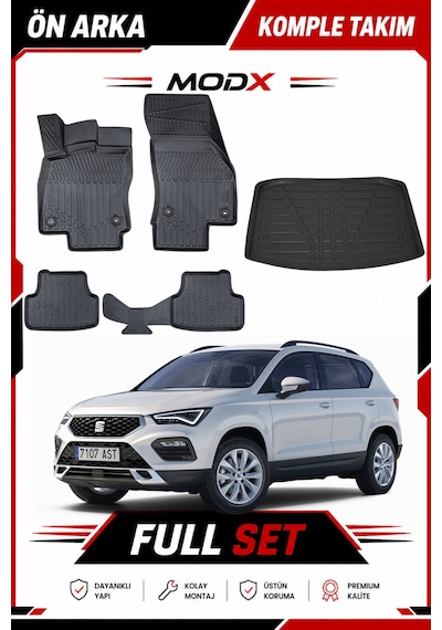 Volvo S60 2010-2018 Araca Özel Bagaj Havuzu + Universal Havuzlu Paspas Takımı 3d
