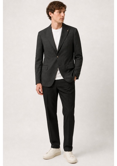 Bihan Store Erkek Kendinden Dokulu Sivri Yaka Tek Düğmeli Klasik Blazer 6 Drop Ceket 1993-01-siyah Bihan Store Erkek Kendinden Dokulu Sivri Yaka Tek Düğmeli Klasik Blazer 6 Drop Ceket 1993-01-siyah