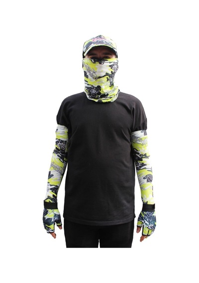 Captain Fisherman Style Set Cap+eldiven+kolluk+buff Camo Green Yeşil