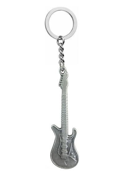 Metal Elektro Gitar Tasarımlı Rock Tarzı Kolye Unisex - 60 Cm Zincir Çok renkli