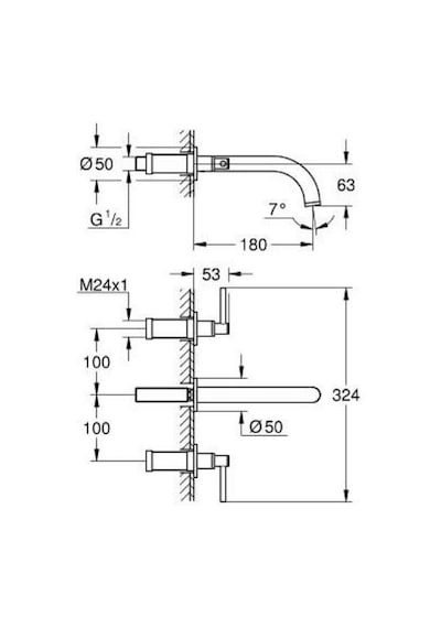 Grohe Atrio Üç Delikli Lavabo Bataryası 1/2" M-Boyut - 20662GL0 Altın