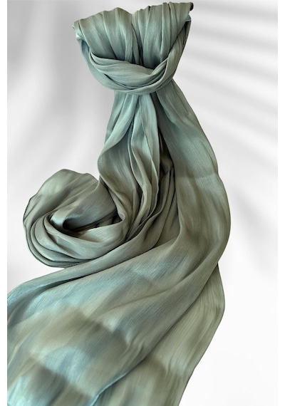 Esilanur Saten Dokulu Janjan Abiye Şal 75x180cm Çağla Yeşili Çağla Yeşili