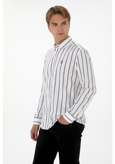 U.s. Polo Assn. Erkek Lacivert Gömlek Desenli 50308318-vr033 Lacivert