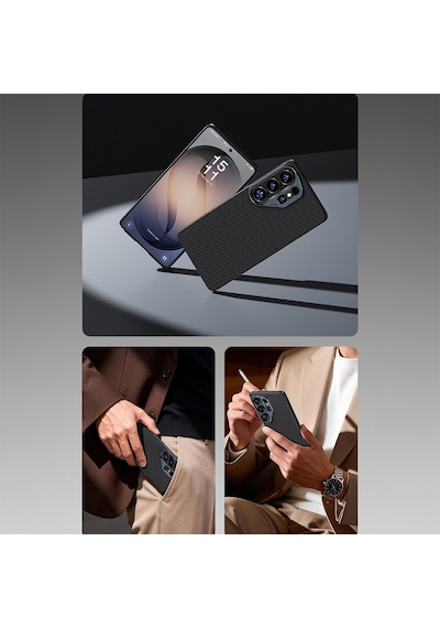 Galaxy Uyumlu S26 Ultra Uyumlu Kılıf Benks M-safe Özellikli Magnetik Armorair 600d Kevlar Fiber Kapak Siyah Siyah